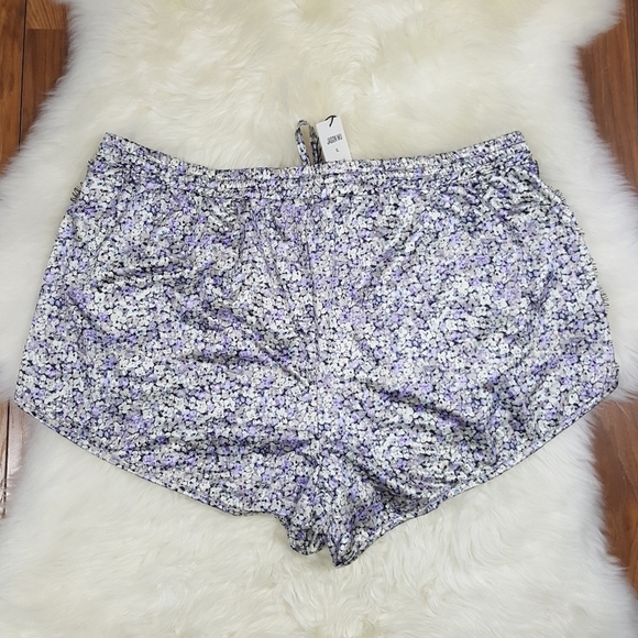 Grey Jason Wu Lace Trim Satin Runner PJ Shorts XL - Picture 2 of 9